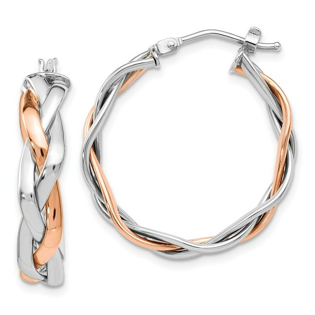 Leslies Real 14kt Polished and Brushed Twisted Hinged Hoop Earrings Leslies Real 14kt Polished and Brushed Twisted Hinged Hoop Earrings